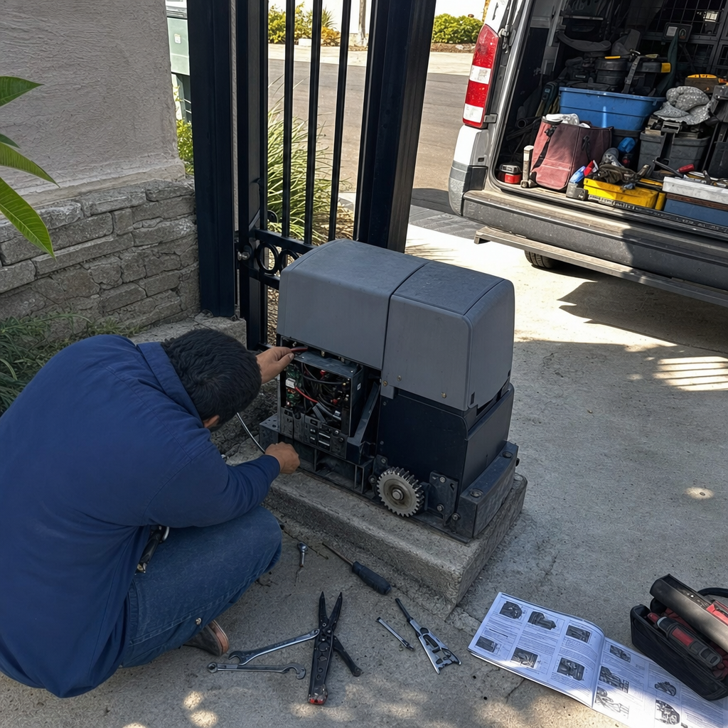 Gate motor and opener repair by a professional technician.