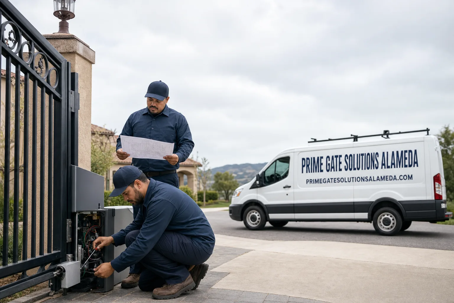 Prime Gate Solutions Alameda service vehicle and crew in Alameda, CA
